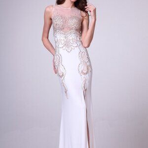 Illusion Neck Sheath Shape Evening Dress CD8735